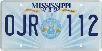MS license plate OJR112