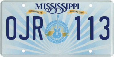 MS license plate OJR113