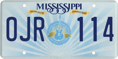 MS license plate OJR114