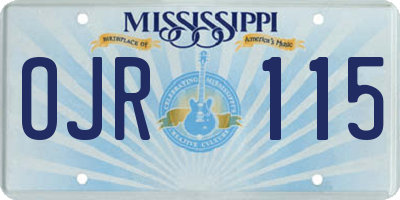 MS license plate OJR115