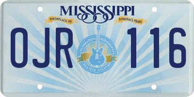 MS license plate OJR116