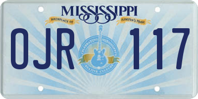MS license plate OJR117