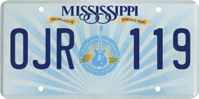 MS license plate OJR119