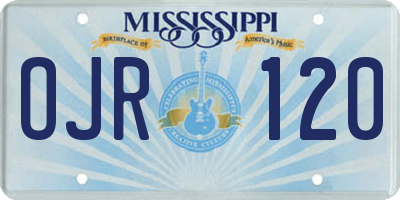 MS license plate OJR120