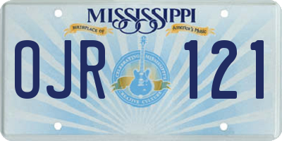 MS license plate OJR121