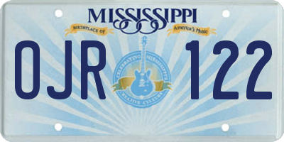 MS license plate OJR122