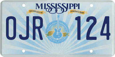 MS license plate OJR124