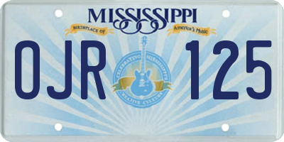 MS license plate OJR125