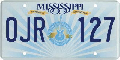 MS license plate OJR127