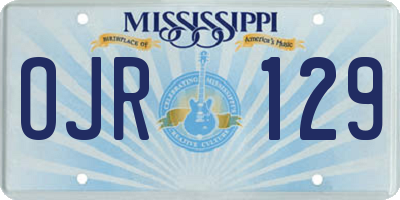 MS license plate OJR129