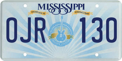 MS license plate OJR130