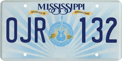 MS license plate OJR132