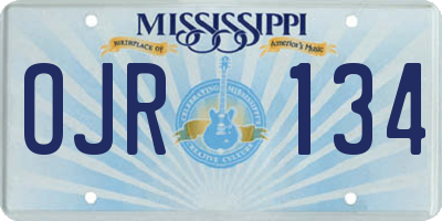 MS license plate OJR134