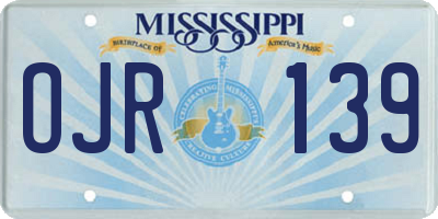 MS license plate OJR139