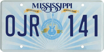 MS license plate OJR141