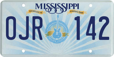 MS license plate OJR142