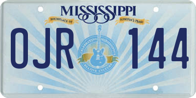 MS license plate OJR144