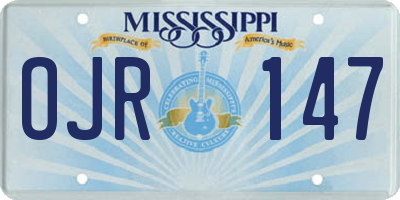 MS license plate OJR147