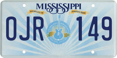 MS license plate OJR149