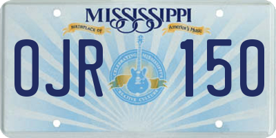 MS license plate OJR150