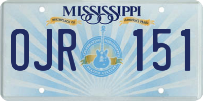 MS license plate OJR151