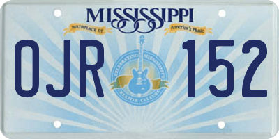 MS license plate OJR152
