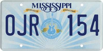MS license plate OJR154