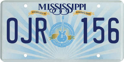 MS license plate OJR156