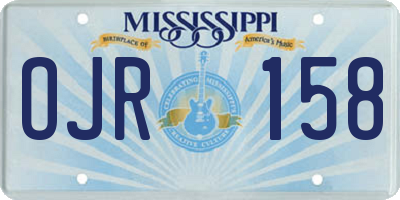 MS license plate OJR158