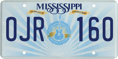MS license plate OJR160