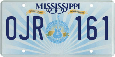 MS license plate OJR161