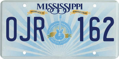 MS license plate OJR162