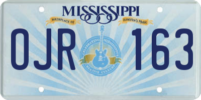 MS license plate OJR163