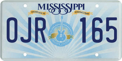 MS license plate OJR165