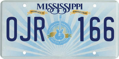 MS license plate OJR166