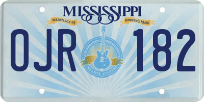 MS license plate OJR182