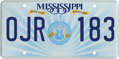 MS license plate OJR183