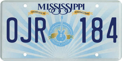 MS license plate OJR184