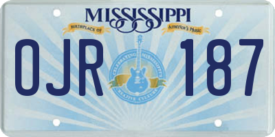 MS license plate OJR187