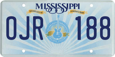 MS license plate OJR188
