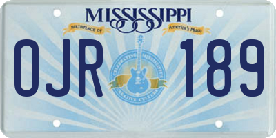 MS license plate OJR189