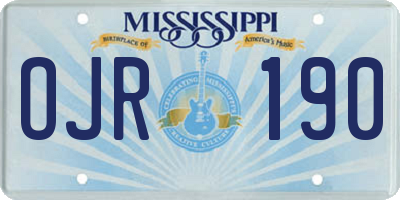 MS license plate OJR190
