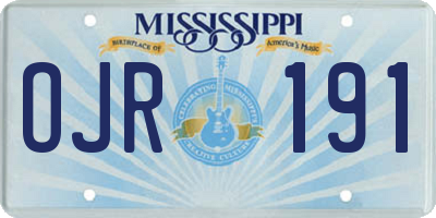 MS license plate OJR191