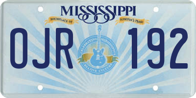 MS license plate OJR192
