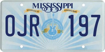 MS license plate OJR197
