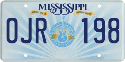 MS license plate OJR198