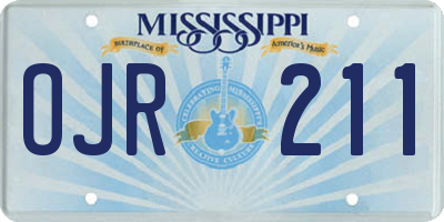 MS license plate OJR211