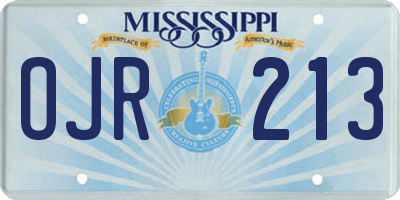 MS license plate OJR213