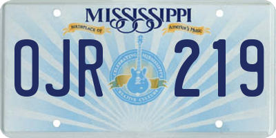 MS license plate OJR219