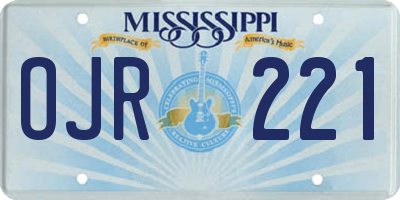 MS license plate OJR221